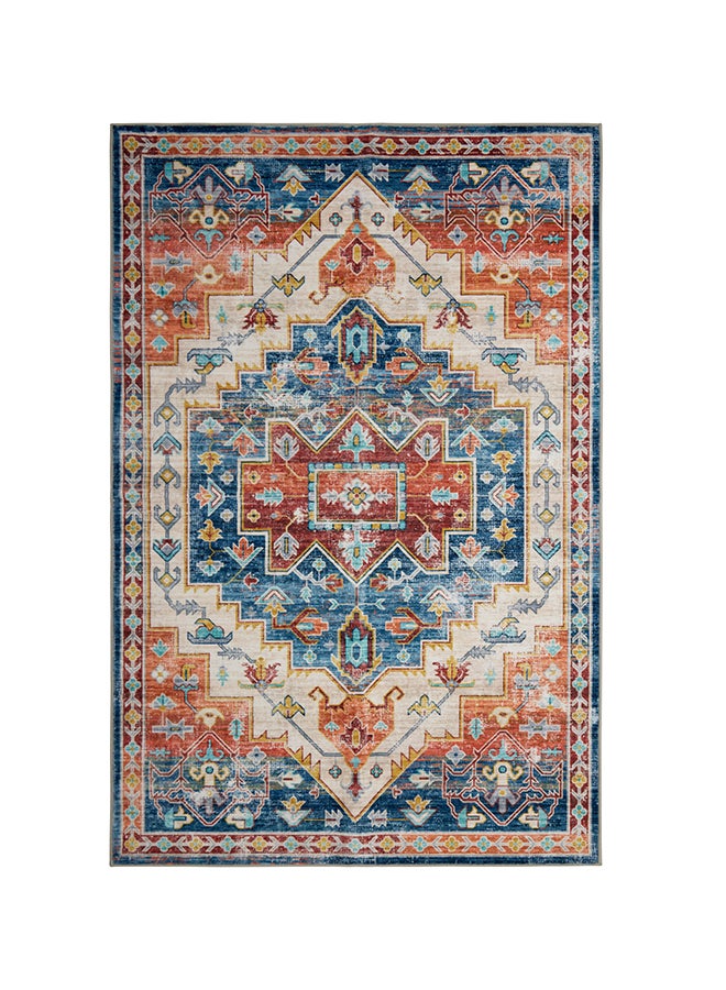 ايست من نون سجادة مضادة للانزلاق - الحجم - 183 × 275 سم - 6 × 9 قدم | تصميم التراث الملكي | اللون - أحمر وأزرق | مثالية كسجاد لغرفة المعيشة وغرفة النوم والمكتب - Image 1
